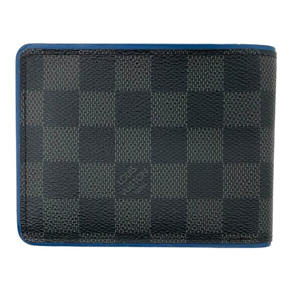 Louis Vuitton Men's Graphite Slender Damier Logo Wallet Grey Black Check Pattern - Picture 3 of 3